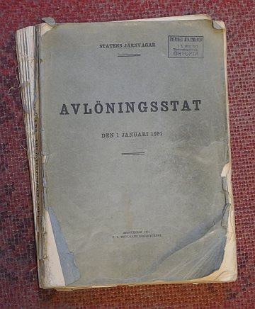  SJ avlöningsstat år 1951