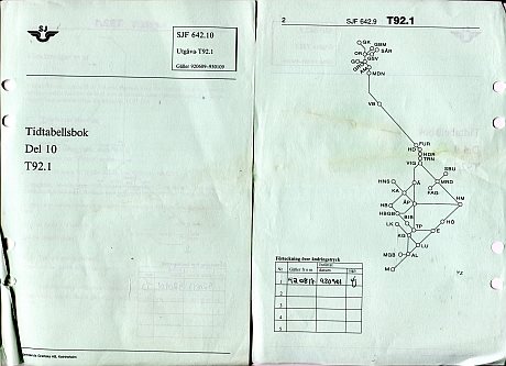 Tidtabellsbok Del 9+10 T92.1