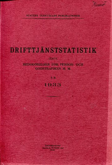 Drifttjänststatistik år 1933