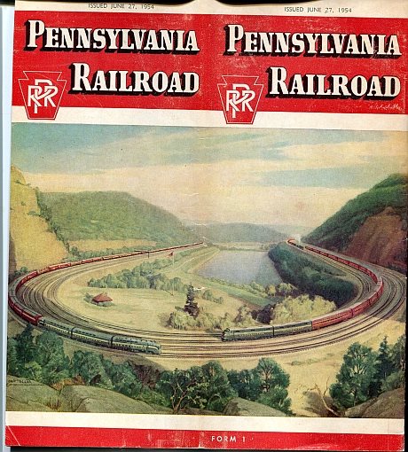 Pennsylvania Railroad Time Tables 1954