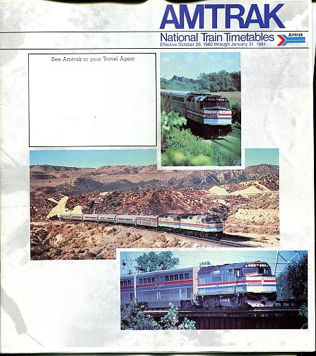 Amtrak National Train Timetables 1980/81