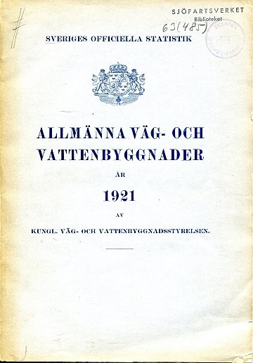 Allmänna väg- och vattenbyggnader år 1921