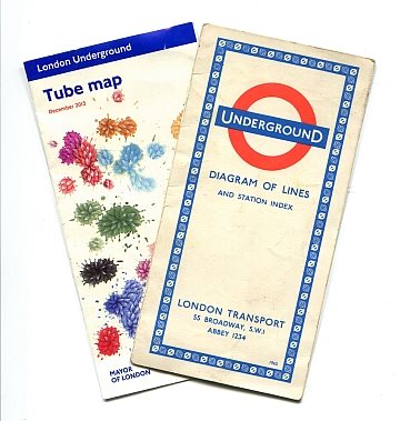 London tube map 1965 + 2013