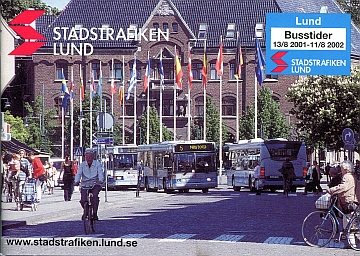 Stadstrafiken Lund Busstider 2001-2002