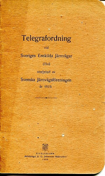 Telegrafordning vid Sveriges Enskilda Järnvägar (1921)