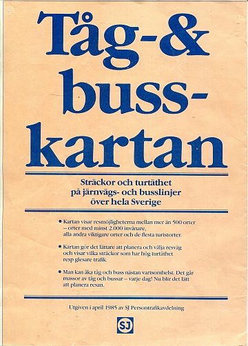 Tåg- & busskartan 1985